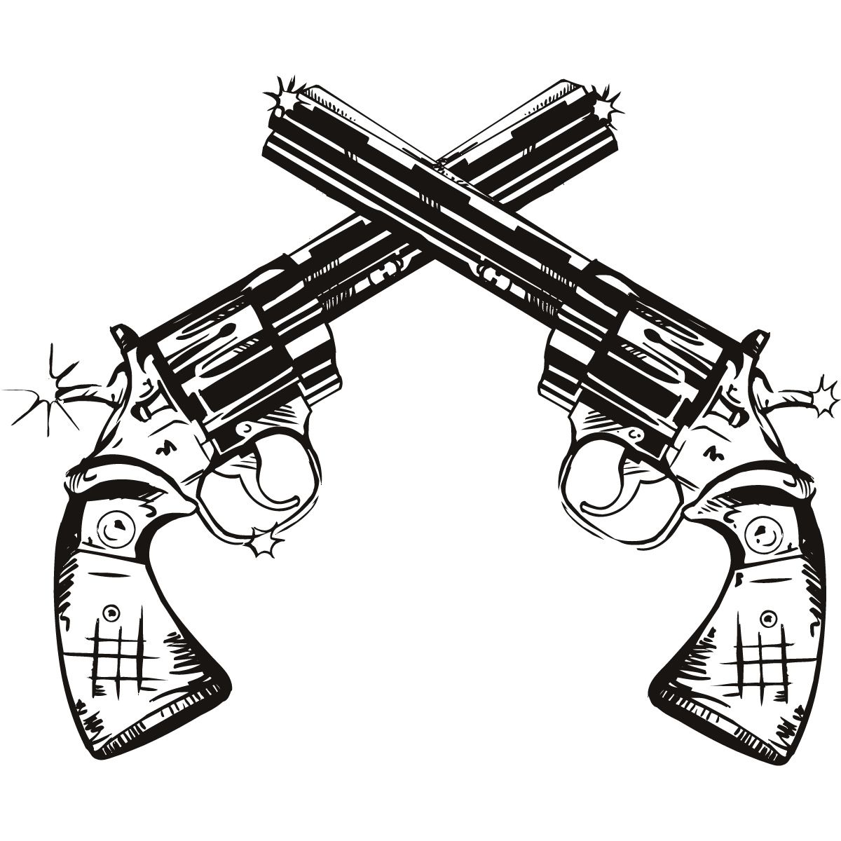 1200x1200 Details About Gun Twin Pistols Wall Art Stickers Wall Decal