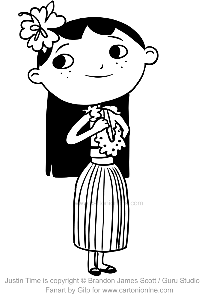 674x992 Drawing Olive Dressed As A Hawaiian