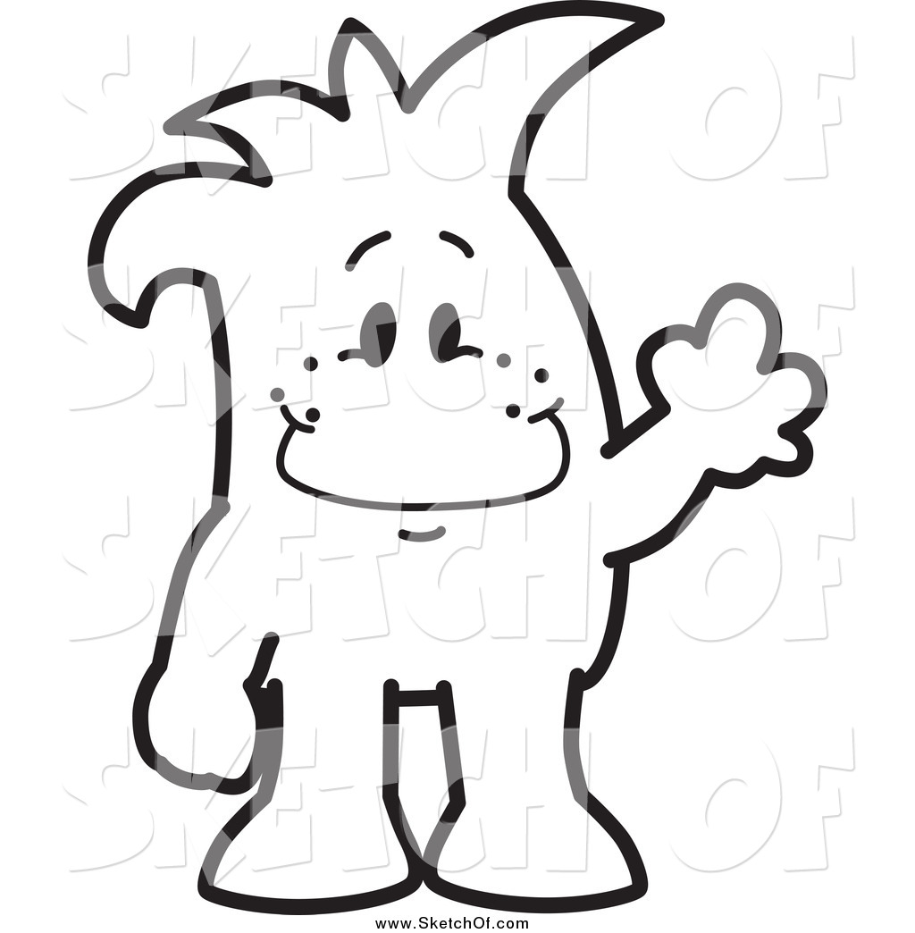 1024x1044 Drawing Of A Waving Sketched Squiggle Guy