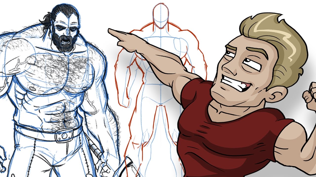 1280x720 huge collection of 'buff guy drawing' download more than