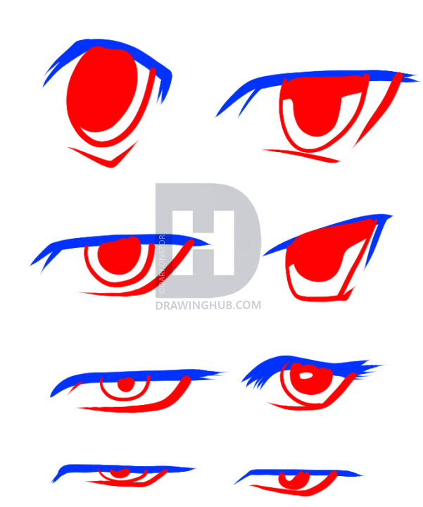 601x720 How To Draw Anime Male Eyes, Step