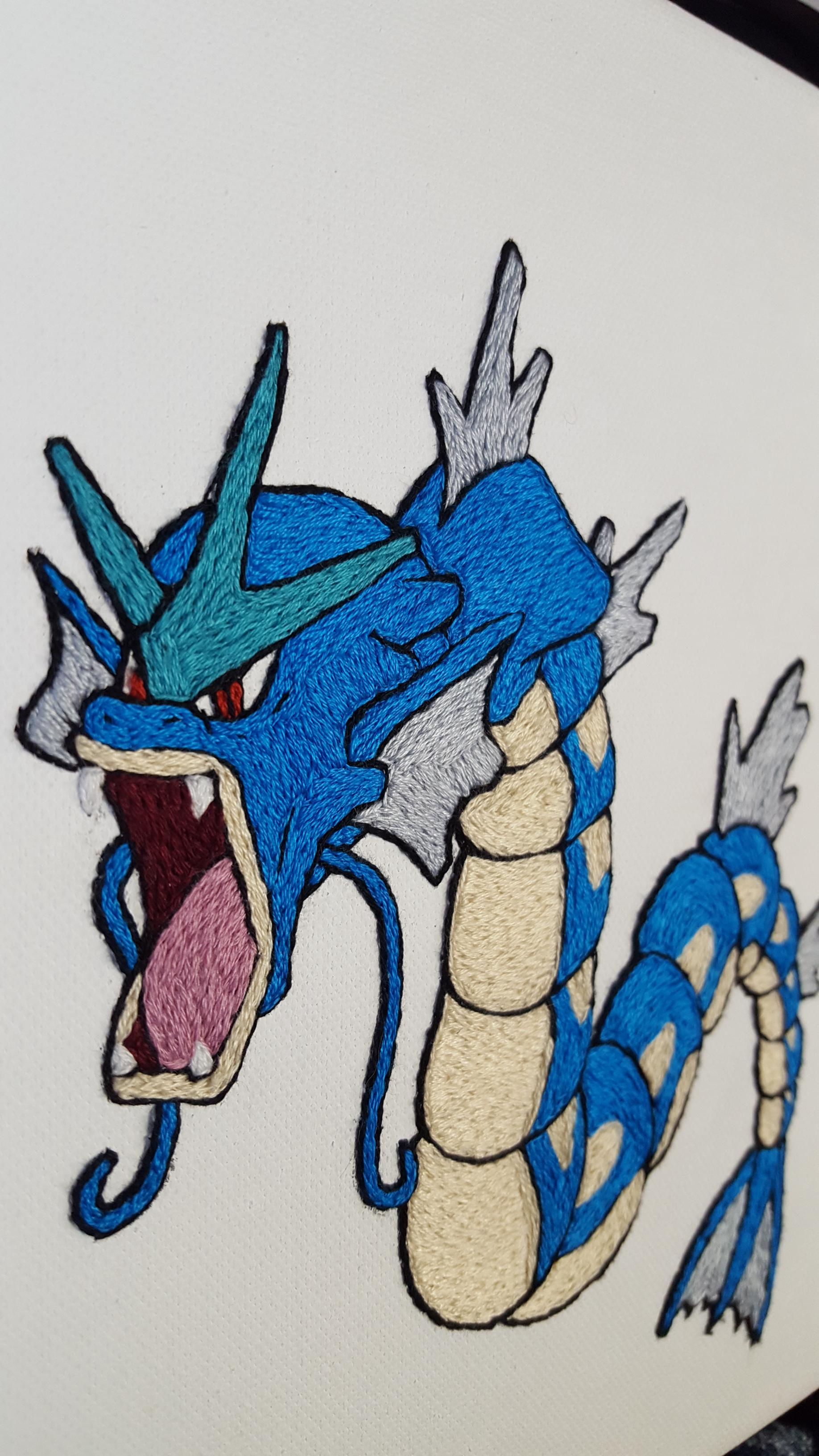 1836x3264 gyarados embroidered on canvas gaming
