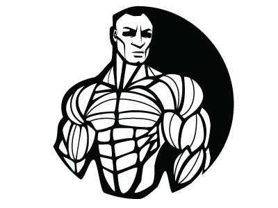 400x300 Muscular Guy Vector Image
