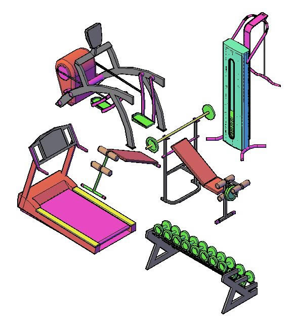 579x636 Gym Equipment In Autocad Download Cad Free