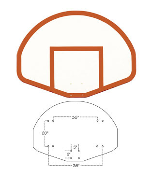 316x350 gymnasium fiberglass basketball backboard
