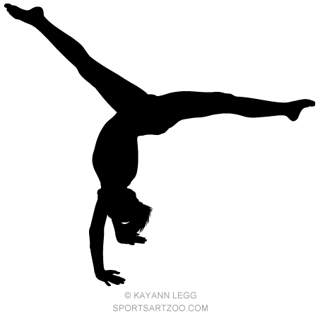450x450 Female Gymnast Silhouette Executing A Hand Stand Tiliv Female