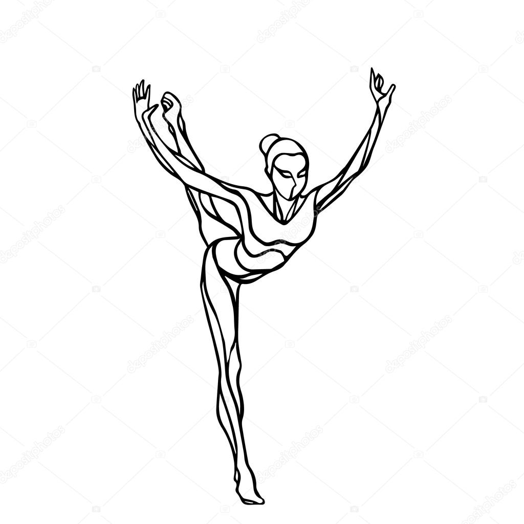 1024x1024 Girl Drawing Gymnastics For Free Download