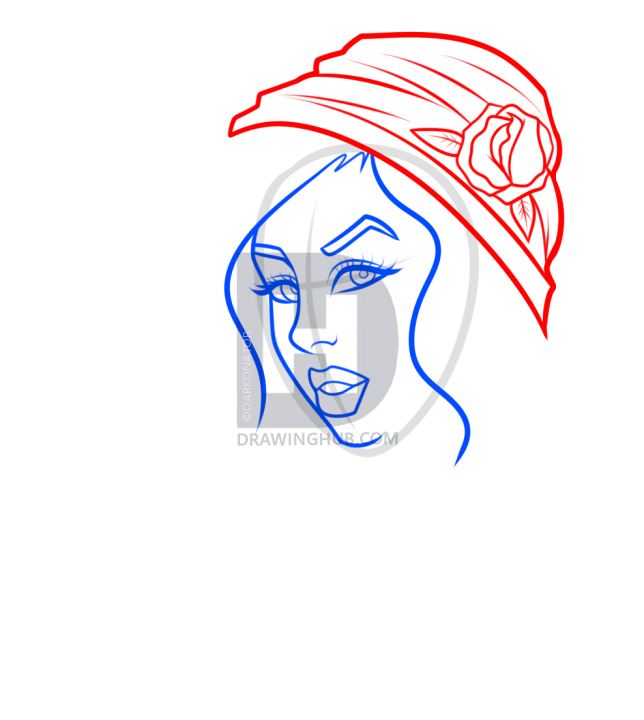 644x720 How To Draw A Gypsy Tattoo, Step