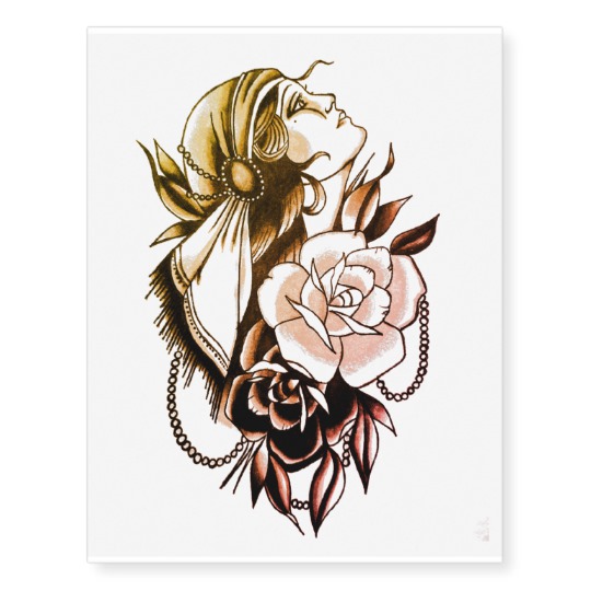 540x540 custom gypsy girl large temp tattoo
