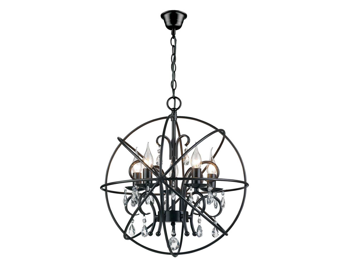 1500x1125 black small gyro design light pendant light with crystals