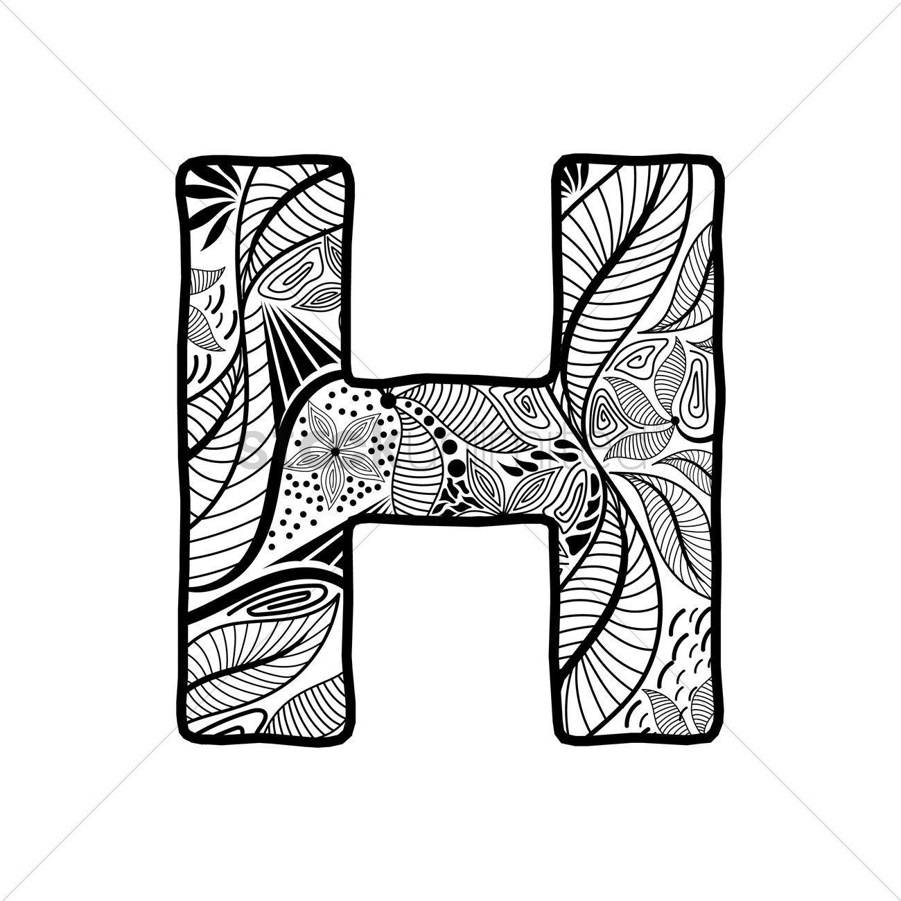 1300x1300 Letter H Vector Image
