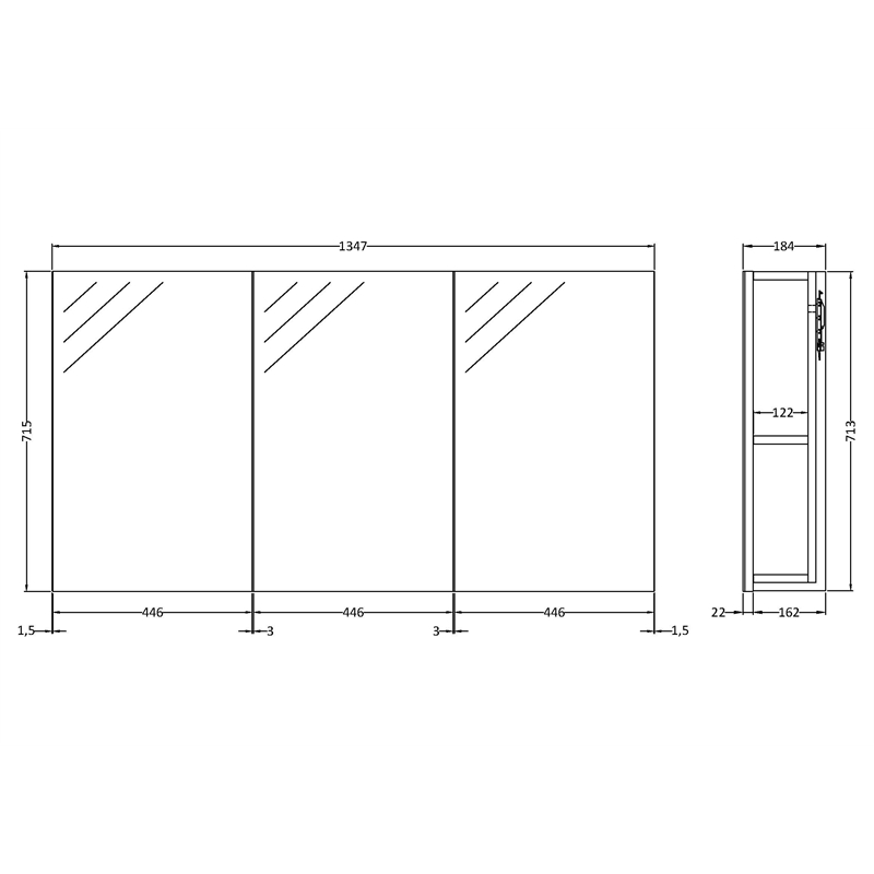 800x800 Balterley Duplex Mirror Cabinet