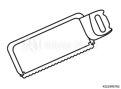 500x369 Hacksaw Construction Tool In Black And White