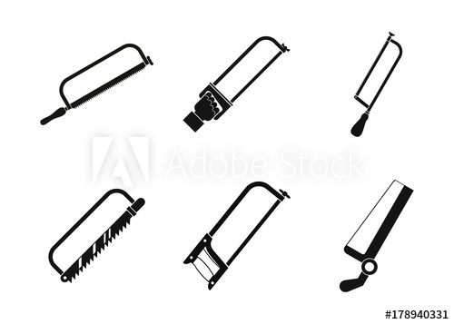 500x357 Hacksaw Icon Set, Simple Style