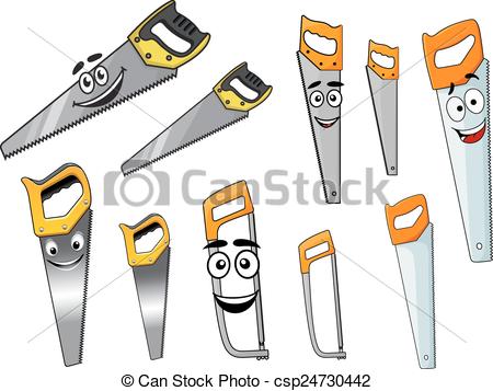 450x357 cute cartoon hand saw tools cartoon sharp hand saw and hacksaw