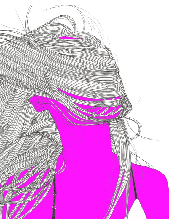 570x738 How To Draw Hair Blowing In The Wind