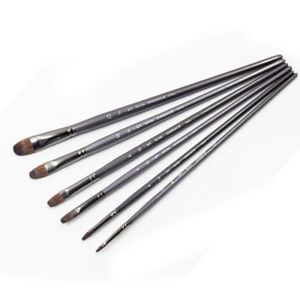 300x300 Long Handle Artist Squirrel Hair Silver Gray Paint Brush Set