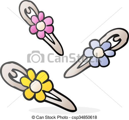 450x419 Freehand Drawn Cartoon Hair Clips