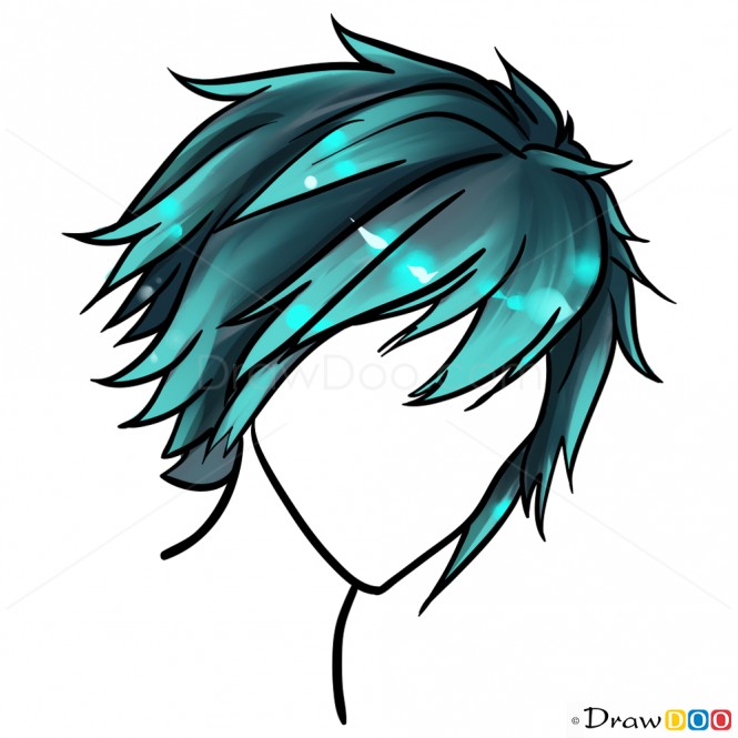 665x665 How To Draw Anime Hair Lesson, Step