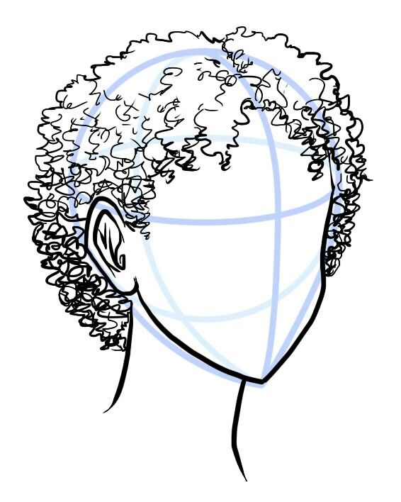 566x708 how to shade an afro art in how to draw hair, afro hair