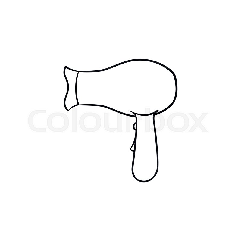 800x800 Hair Dryer Hand Drawn Outline Doodle Stock Vector Colourbox