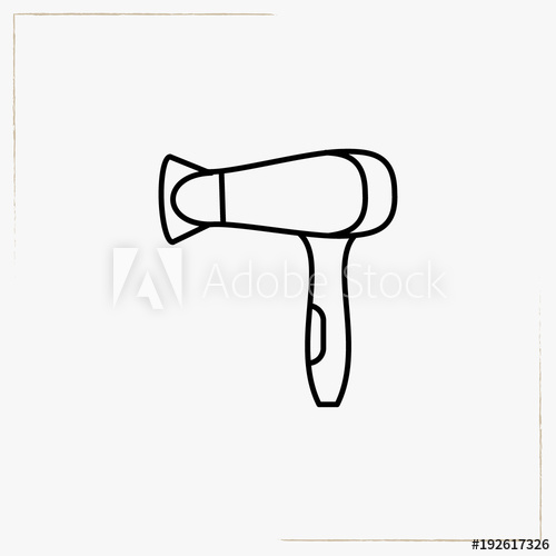 500x500 Hair Dryer Line Icon