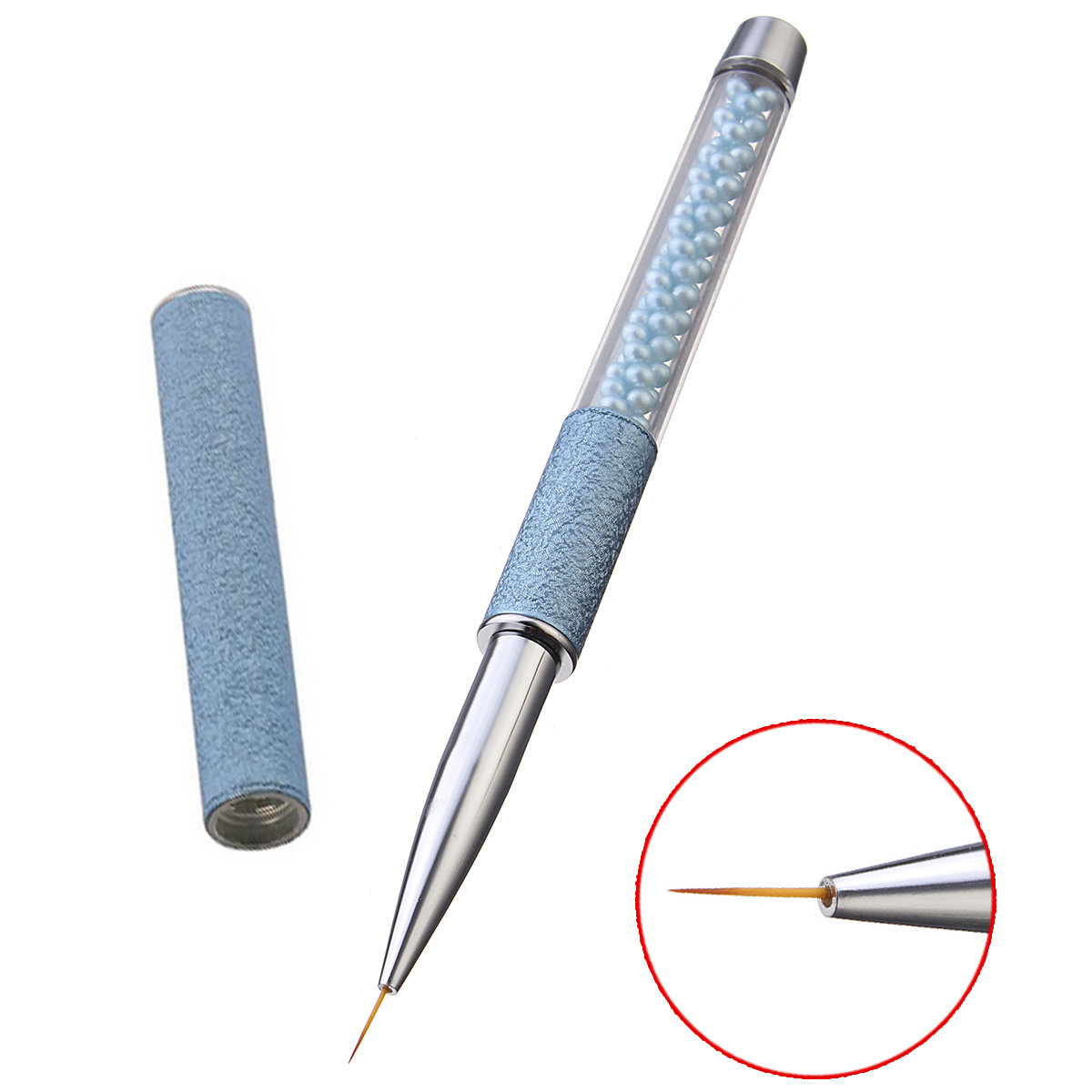 1200x1200 Blue Nylon Hair Liner Drawing Nail Art Pen Brush Acrylic Manicure