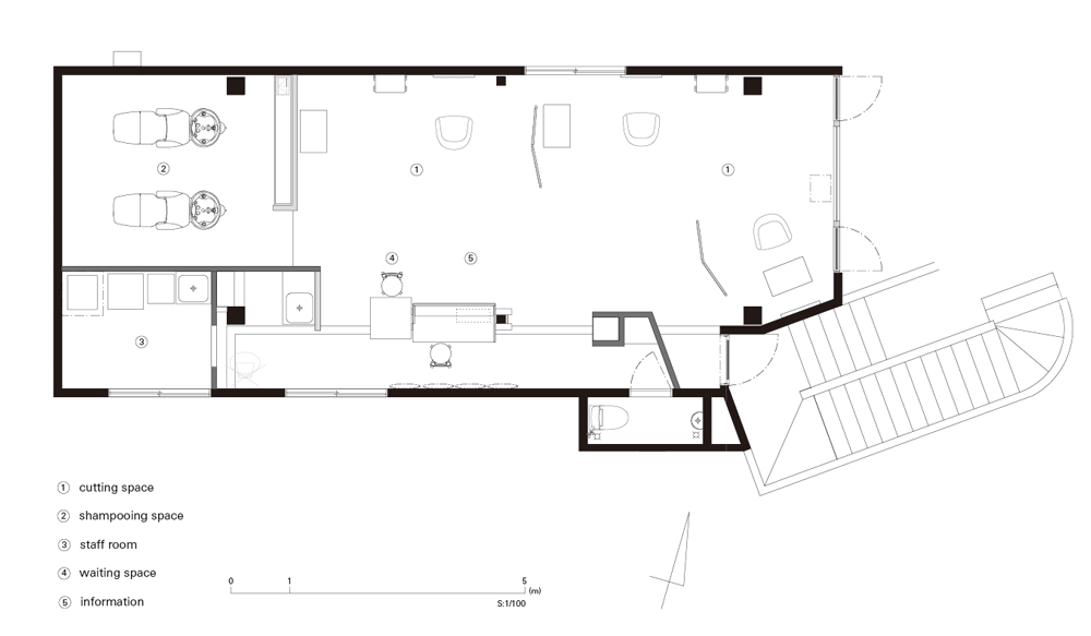 1000x583 hair salon with an exposed ceiling and twisting lights