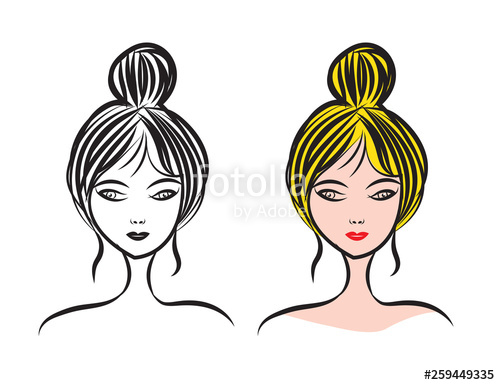 500x385 Beautiful Woman Face Vector Illustration, Girl Model, Fashion