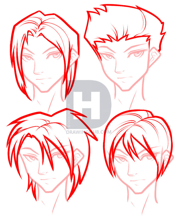 588x720 How To Draw Hair For Boys, Step