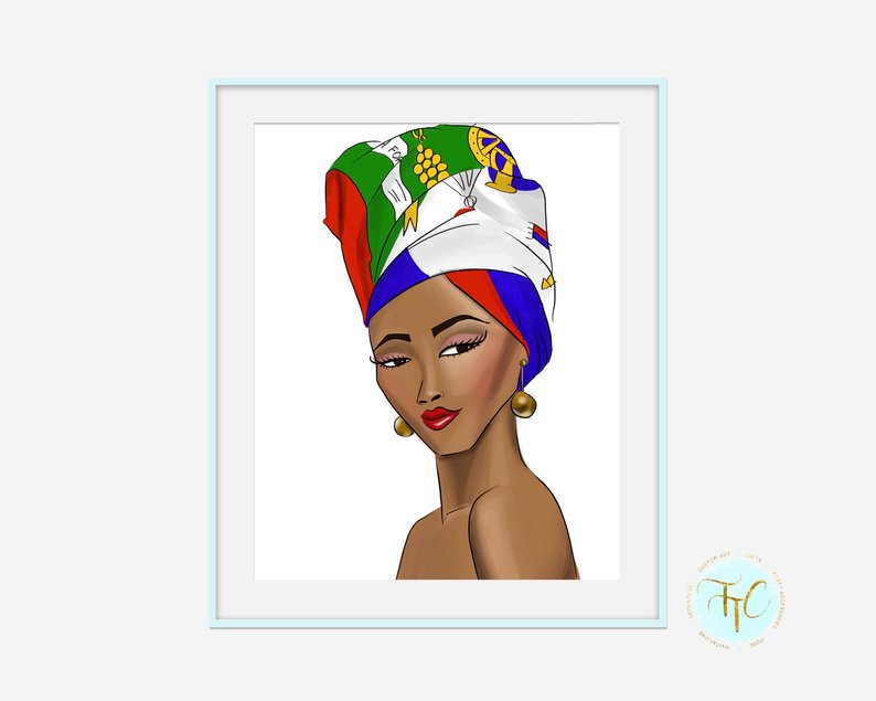 794x635 haitian pride lady lady haiti print haitian art haitian etsy