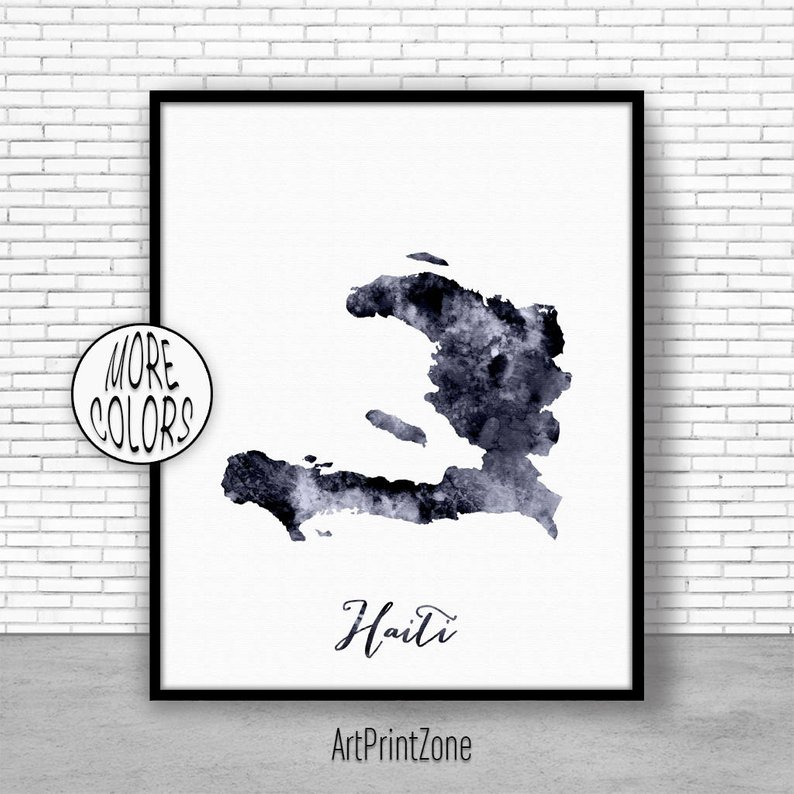 794x794 Haiti Map Art Print Haiti Art Print Haiti Decor Haiti Print Etsy