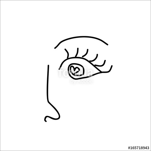 500x500 Half Face Doodle Vector Line Drawing Stock Image And Royalty Free