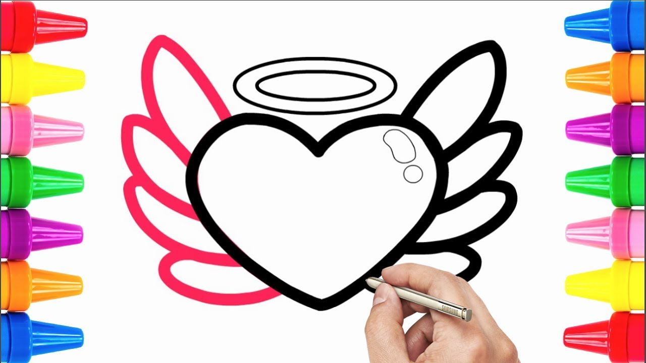 1280x720 How To Draw A Heart Half Demon And Half Angel Drawing Pages