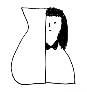 300x318 Half Vase Half Face A R T Illustration, Drawings