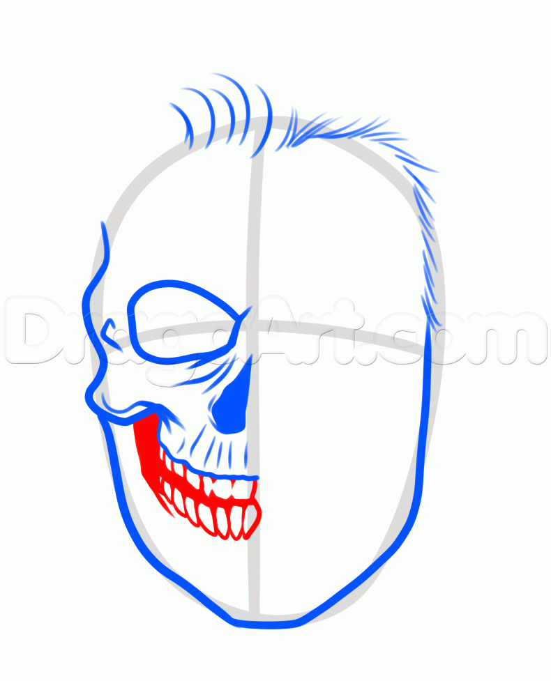 790x977 How To Draw A Monroe Skull, Step