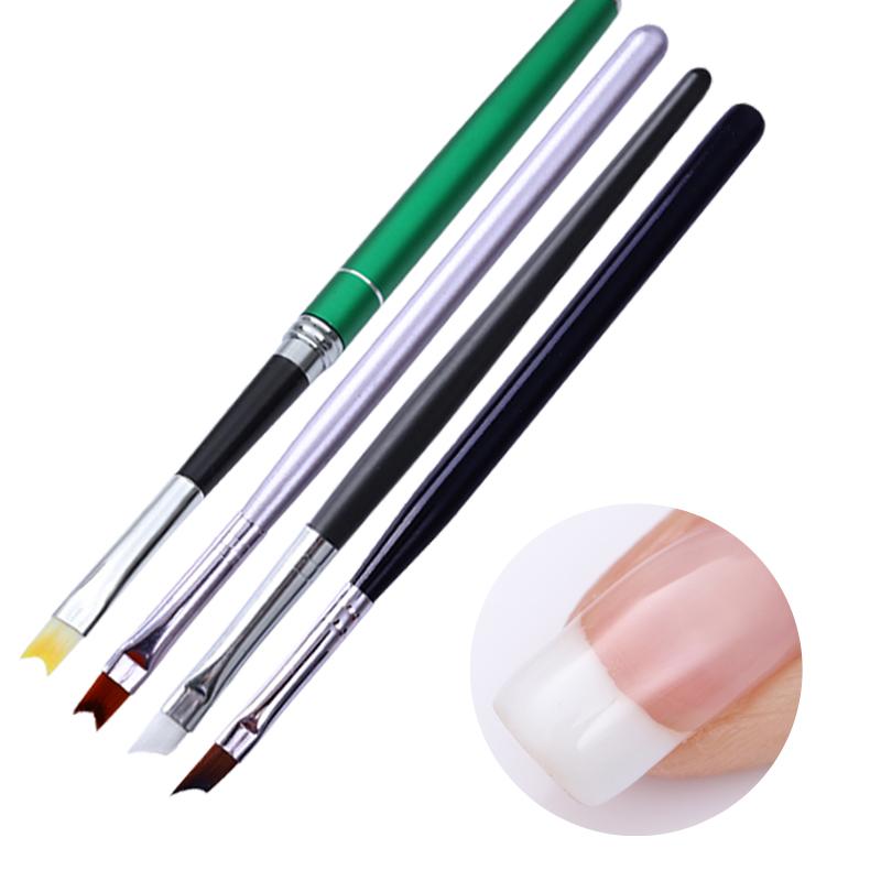 800x800 Acrylic French Nail Brush Smile Half Moon Shape Crystal Black