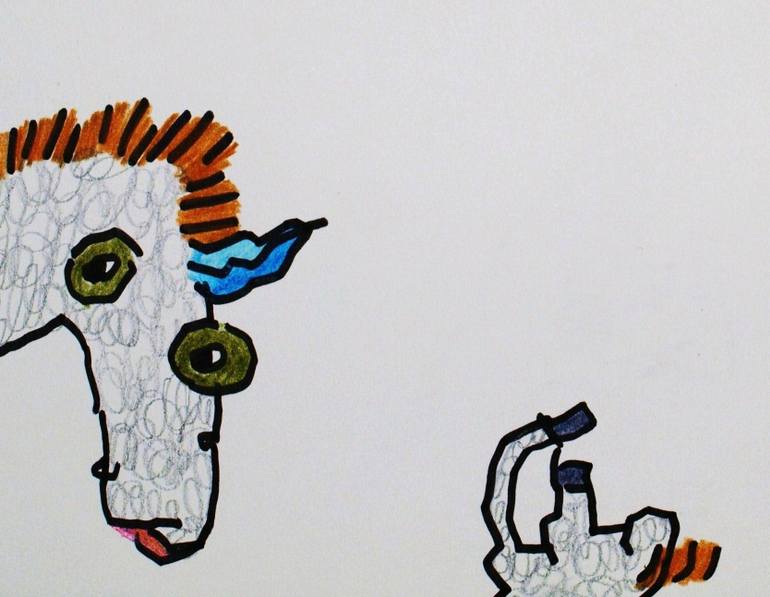 770x597 Horse On Half Drawing