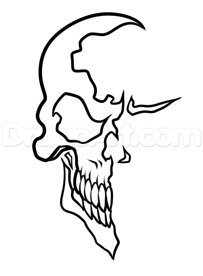 657x894 How To Draw A Comic Book Skull, Step