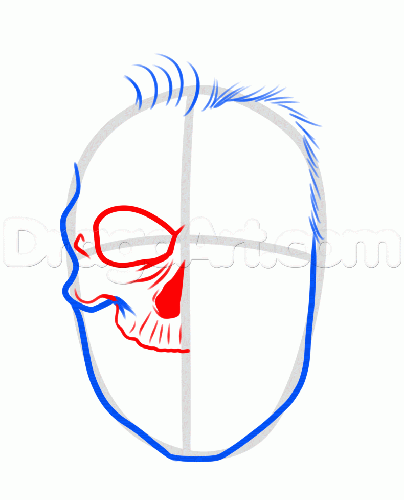 790x977 How To Draw A Monroe Skull, Step