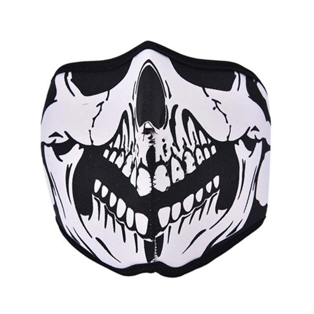 640x640 Outdoor Cycling Motorbike Tooth Neoprene Ghost Skull Balaclava