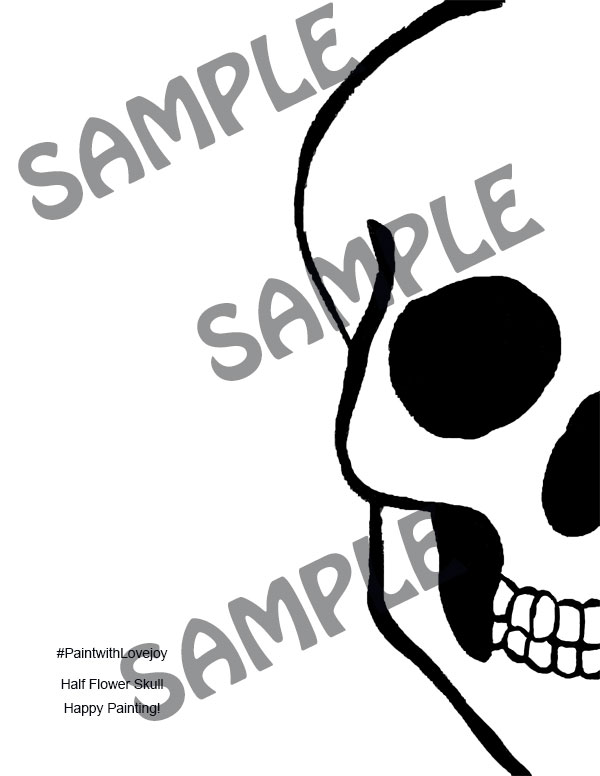 600x776 Half Flower Skull Traceable Lovejoy Creations