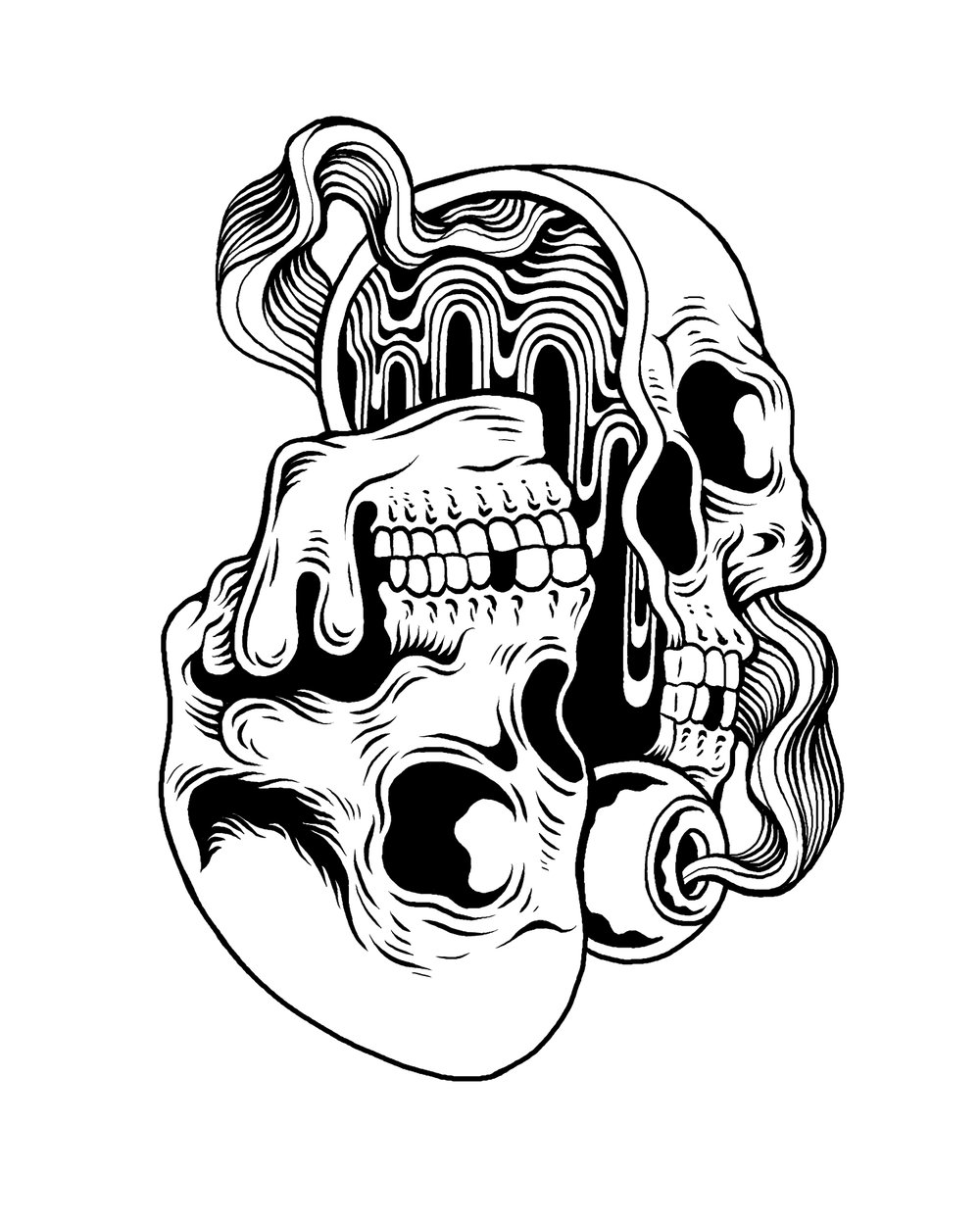 1000x1250 Skull Cut In Half Lurk And Destroy