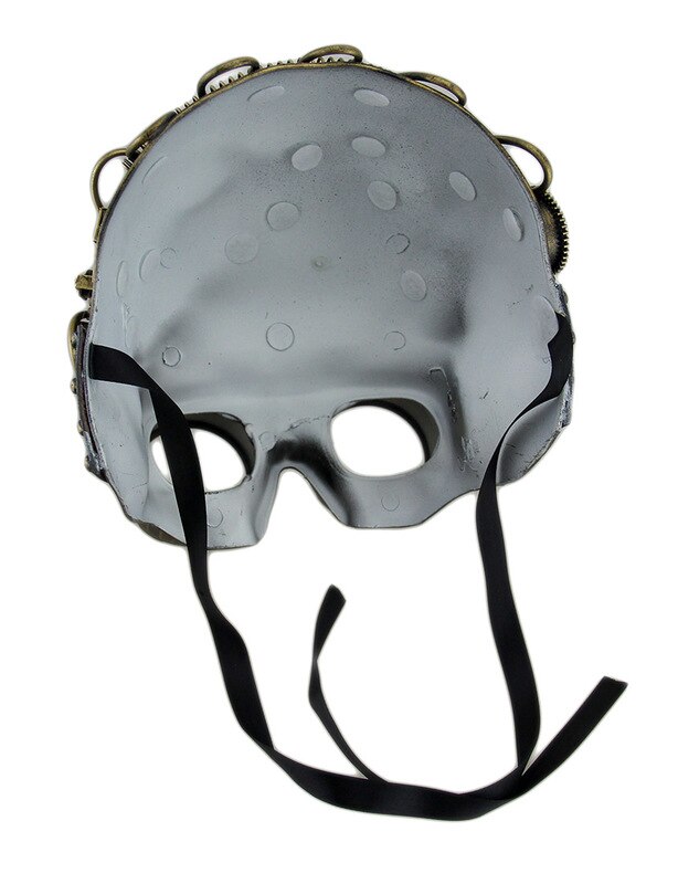 614x800 Metallic Steampunk Skull Winoculars Half Face Mask