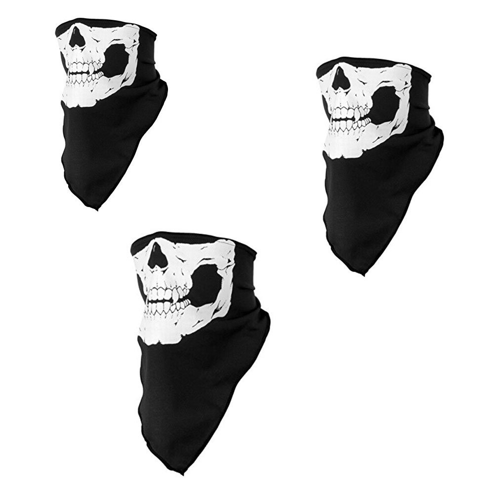 1000x1000 Ruikey Half Face Neck Mask Stretchable Polyester Windproof Skull