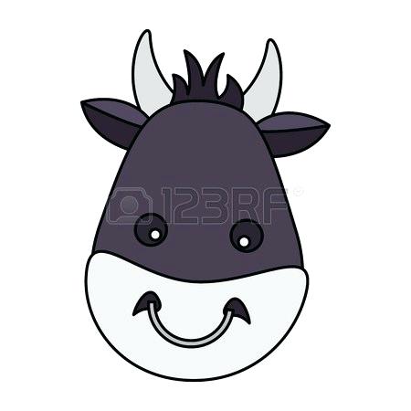 450x450 Bull Face Drawing