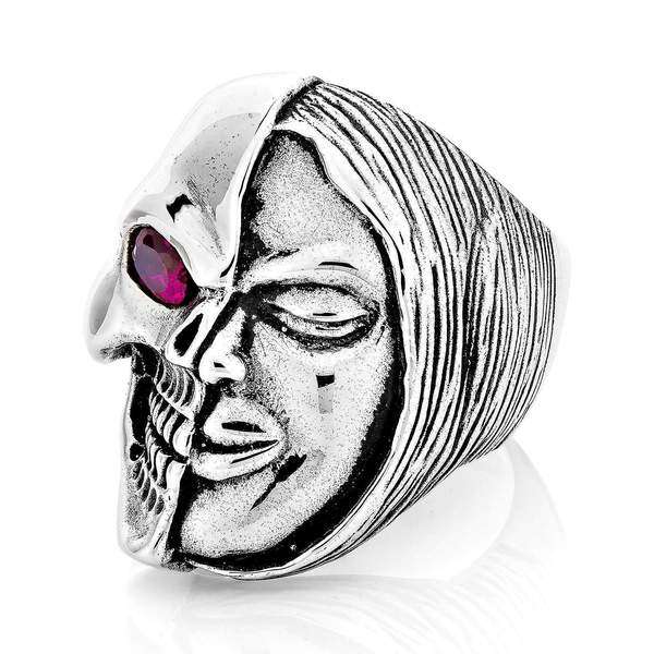 600x600 Half Man Face Ghost Skull Ring