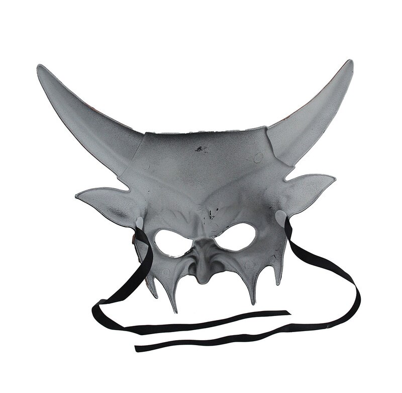 800x781 Metallic Horned Demon Goat Man Half Face Mask
