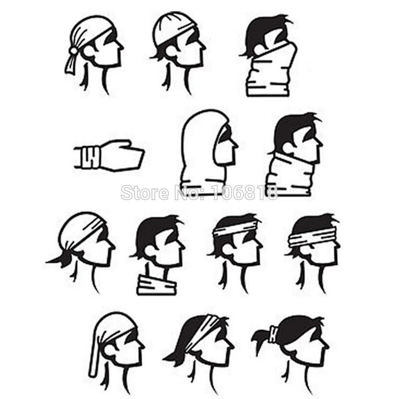 800x800 multi purpose stretchable windproof black skull soft polyester