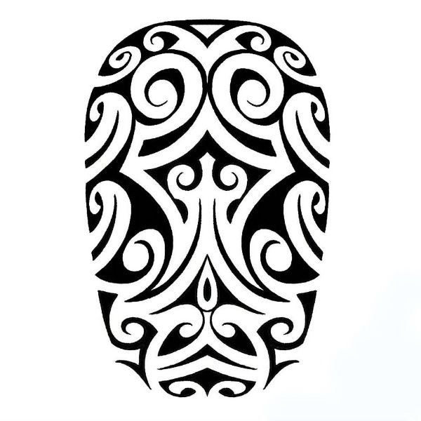 600x600 a human face half sleeve tattoo in polynesian style tattoos
